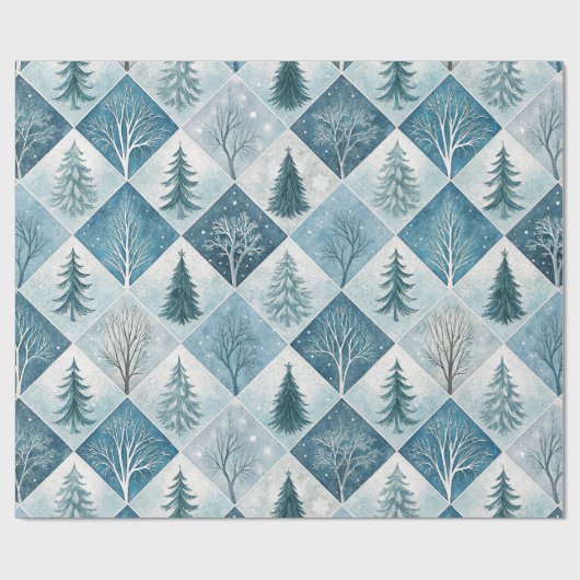 Aesthetic Holiday Checkered Wrapping Paper ラッピングペーパー (フラット)