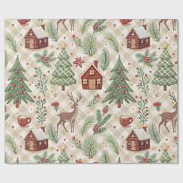 Aesthetic Holiday Checkered Wrapping Paper ラッピングペーパー