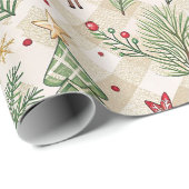 Aesthetic Holiday Checkered Wrapping Paper ラッピングペーパー (ロールコーナー)