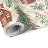 Aesthetic Holiday Checkered Wrapping Paper ラッピングペーパー (ロールコーナー)