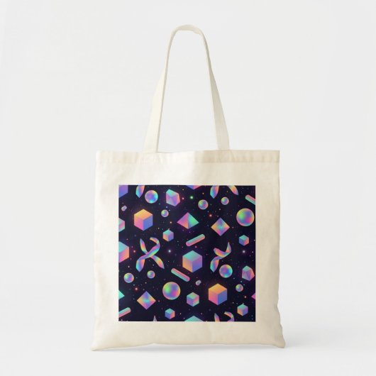 Aesthetic Holographic 3D Geometric Tote Bag トートバッグ (正面)