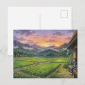 Aesthetic Japanese Summer Sunset Postcard ポストカード (正面/裏面)