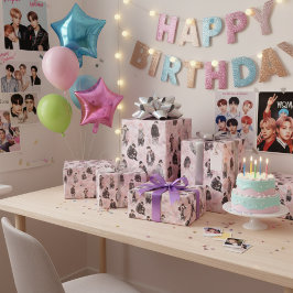 Aesthetic K-Pop Idols Silhouette Streetwear  ラッピングペーパー