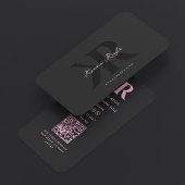 Aesthetic K R Initials Monogram Black Pink 名刺