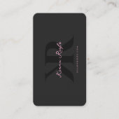 Aesthetic K R Initials Monogram Black Pink 名刺 (正面)
