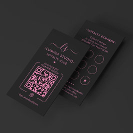 Aesthetic Lash Studio 眉毛アーティスト ピンク ブラック ロイヤリティカード