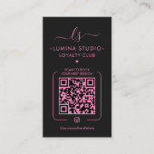 Aesthetic Lash Studio Brows Artist Pink Black ロイヤリティカード (正面)