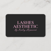  Aesthetic Lashes Makeup Artist Pink Black 名刺 (正面)