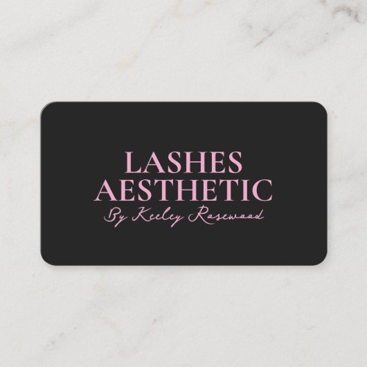  Aesthetic Lashes Makeup Artist Pink Black 名刺 (正面)