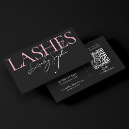 Aesthetic Lashes Studio ピンク ブラック メイクアップ アーティスト 名刺