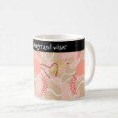 Aesthetic Leaf Design コーヒーマグカップ (正面右)