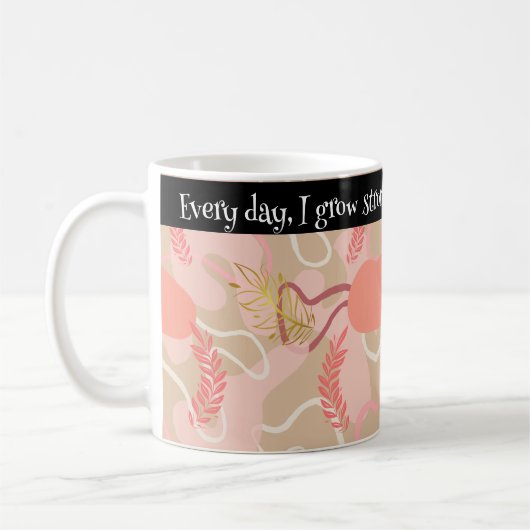 Aesthetic Leaf Design コーヒーマグカップ (左)