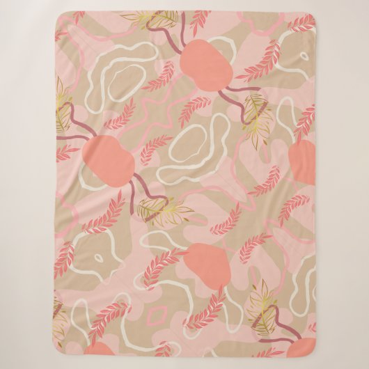Aesthetic Leaf Design シェルパブランケット (正面)