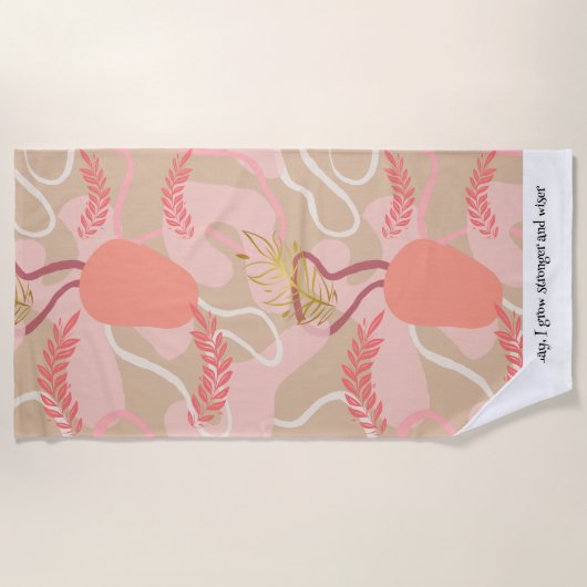 Aesthetic Leaf Design ビーチタオル (正面)