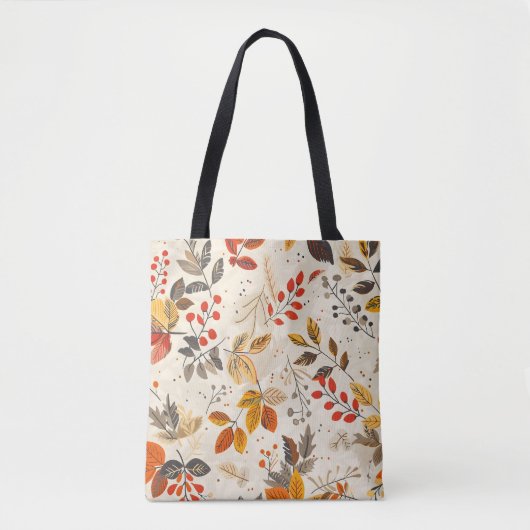 Aesthetic Leaf Pattern トートバッグ (正面)