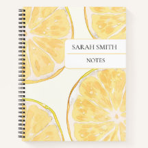 Aesthetic Lemon Notebook | オーナメントネーム ジャーナル