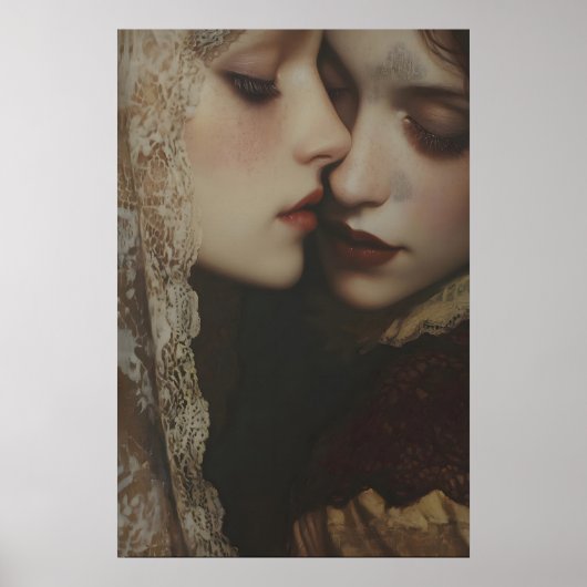 Aesthetic Lesbian Dark Romance Art Printable, Mood ポスター (正面)