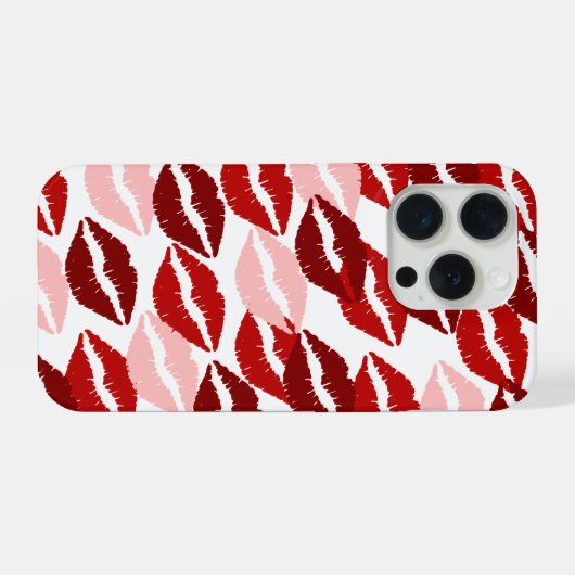 Aesthetic Lips Pattern Phone Case iPhoneケース (裏面横)