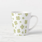 Aesthetic Lucky Charm Four Leaf Clover Custom カフェラテマグ (右)