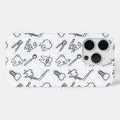 Aesthetic Minimalist Dental Icons Pattern iPhone C Case-Mate iPhoneケース (裏面 (横))