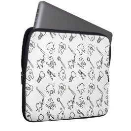 Aesthetic Minimalist Dental Icons Pattern Laptop S ラップトップスリーブ