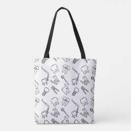 Aesthetic Minimalist Dental Icons Pattern Tote Bag トートバッグ
