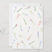 Aesthetic Minimalist falling flowers bridal shower 招待状 (裏面)