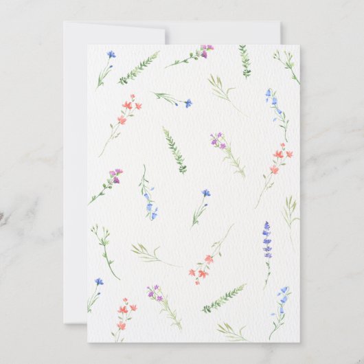 Aesthetic Minimalist falling flowers bridal shower 招待状 (裏面)