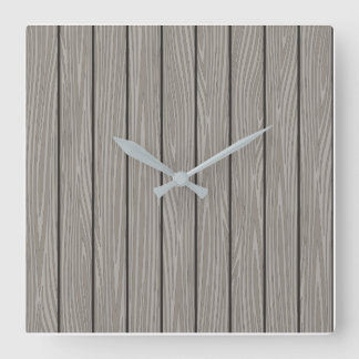 Aesthetic modern minimalist grey wood design スクエア壁時計
