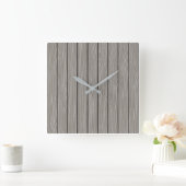 Aesthetic modern minimalist grey wood design スクエア壁時計 (ホーム)