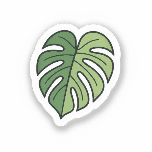 Aesthetic Monstera Leaf シール (正面)