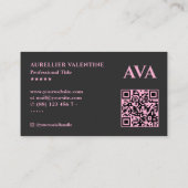 Aesthetic Nail Tech Lashes Makeup Artist Pink Blac 名刺 (裏面)