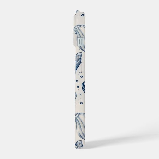 Aesthetic Nautical Blue Ocean Shell Iphone Case 15ケース (左側面)