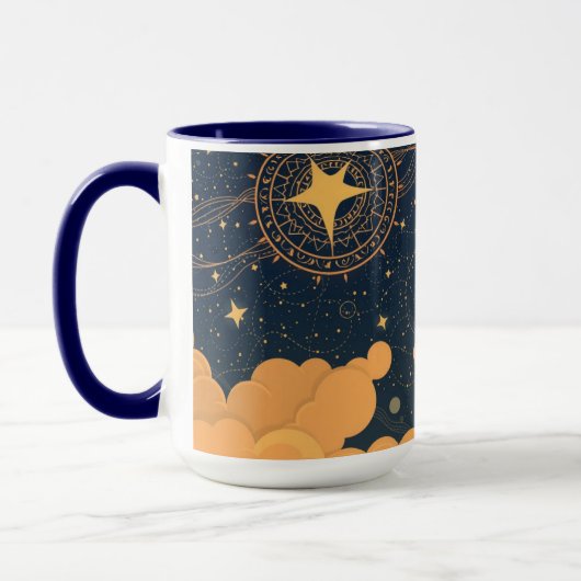 Aesthetic Neo-Deco Dreamer Starry Sky Coffee マグカップ (左)