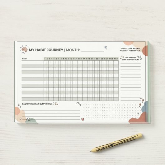 Aesthetic Neurodivergent Habit Tracker Brain Dump ポストイット (デスク)