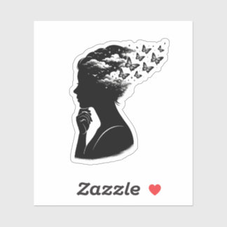 Aesthetic Night Sky Butterfly Art シール