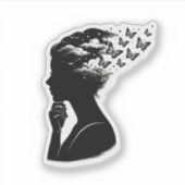 Aesthetic Night Sky Butterfly Art シール (正面)