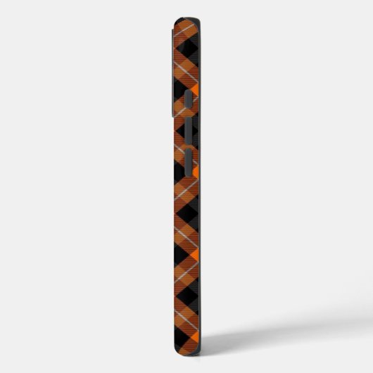 Aesthetic Orange, Black Plaid iPhone case Case-Mate iPhoneケース (裏面 / 左)