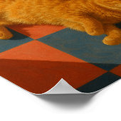 Aesthetic Orange Cat Cozy Modern Pet Wall Art ポスター (角)