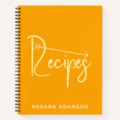 Aesthetic Orange Recipe Journal | Cute Blank Pages ノートブック (正面)