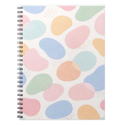 Aesthetic Pastel Abstract Shapes Spiral Notebook ノートブック (正面)