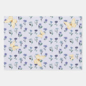 Aesthetic Pastel Butterfly and Wildflower Pattern  ラッピングペーパーシート (正面3)