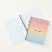 Aesthetic Pastel Ombre Lines Personalized Notebook ノートブック (内部)
