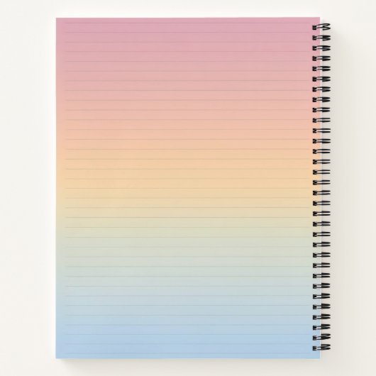 Aesthetic Pastel Ombre Lines Personalized Notebook ノートブック (裏面)
