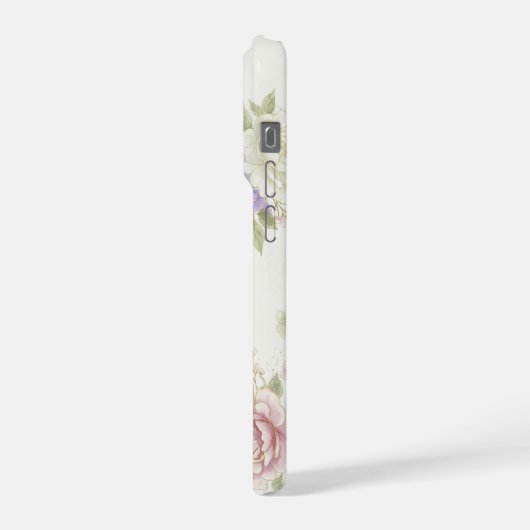 Aesthetic Pastel Peony iPhoneケース (左側面)