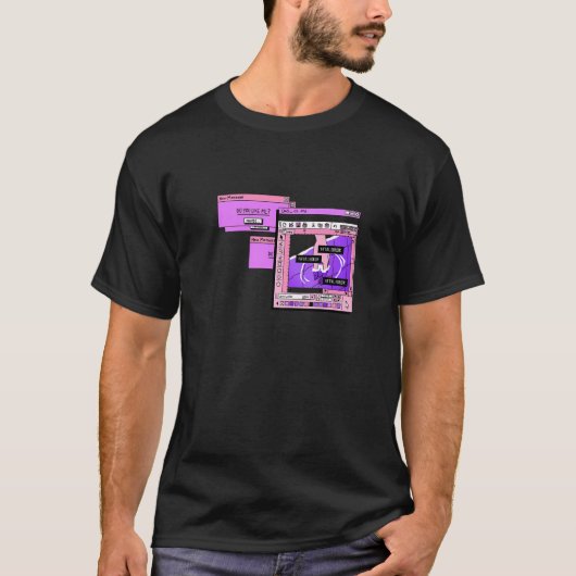Aesthetic PC Browser Vaporwave Sad Illustration   Tシャツ (正面)