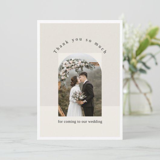 Aesthetic Photo Frame Wedding Thank You Card シーズンカード (スタンド正面)