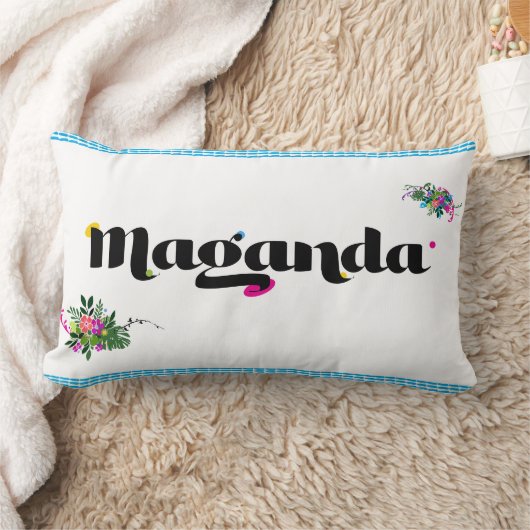 Aesthetic Pillow 'Maganda' Filipino Boho ランバークッション (ブランケット)