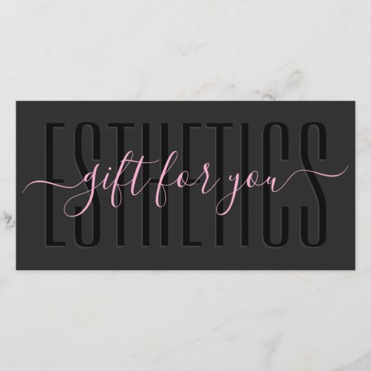 Aesthetic Pink Black Beauty Professional Gift Card (正面)