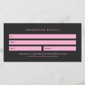Aesthetic Pink Black Beauty Professional Gift Card (裏面)